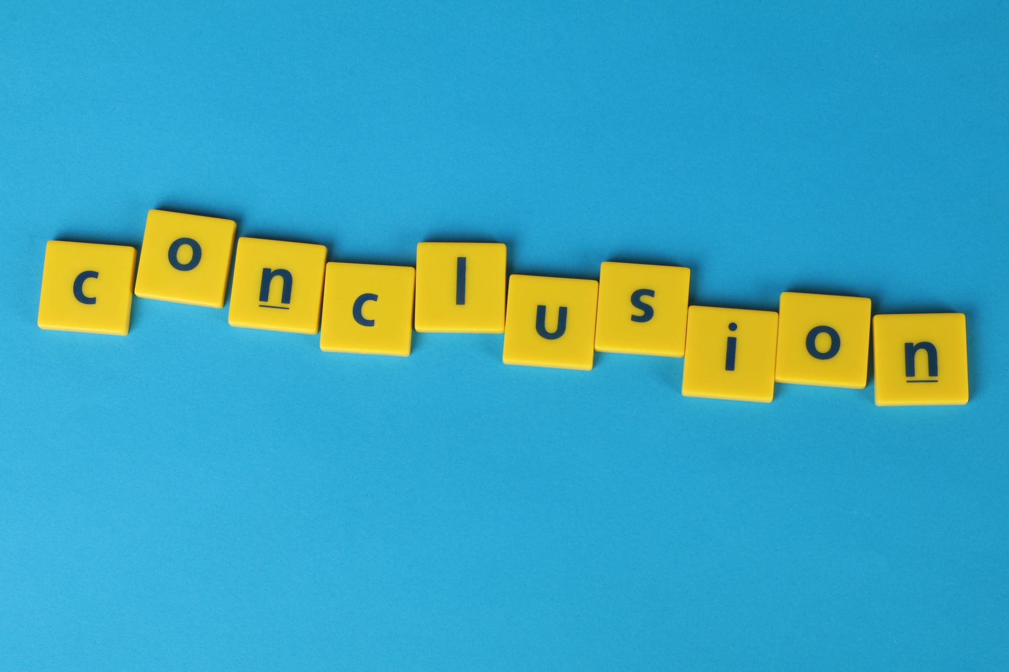 Image showing tiles spelling out "conclusion"