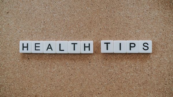 Image showing "Health tips" lettering on tiles